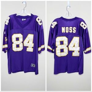 Vintage 90s STARTER Minnesota Vikings Randy Moss #84 Purple Home Jersey Stiched